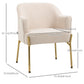 Fabric Armchair, Modern Accent Chair with Metal Legs for Living Room, Bedroom, Home Office, Cream White