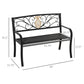 2 Seater Garden Bench 45" x 21.75" x 35.5" Steel Frame Loveseat for Yard, Lawn, Porch, Patio, Black and Gold
