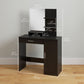 Vanity Desk with Mirror, Makeup Vanity w/ Drawer, Open Compartment and Shelves, Cabinet, Adjustable Shelves for Bedroom