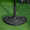 20 lb Heavy Duty Half Umbrella Base, Outdoor Concrete Umbrella Stand, Patio Half Round Base for Market Umbrella, Black