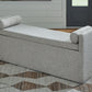 Galliden - Large Upholstered Dining Room Bench - Beige