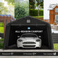 Portable Garage, Heavy Duty Carport Canopy with Ventilation Windows and Large Roll-up Door, Dark Grey