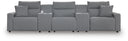 5 Pc. Power Reclining Sectional With Power Armless Recliner And 2 Consoles