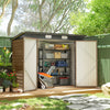 8' x 4' Galvanized Storage Shed with Double Doors and Vents