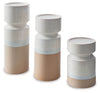Hurston - Candle Holder Set (Set of 3) - Ivory / Brown