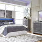 Lodanna - King Upholstered Panel Headboard with Bolt on Bed Frame - Gray