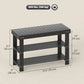 3-Tier Bamboo Shoe Storage Bench - Black