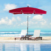 6.5x4ft Rectangle Patio Umbrella Aluminum Tilt Adjustable Garden Parasol Sun Shade Outdoor Canopy Red
