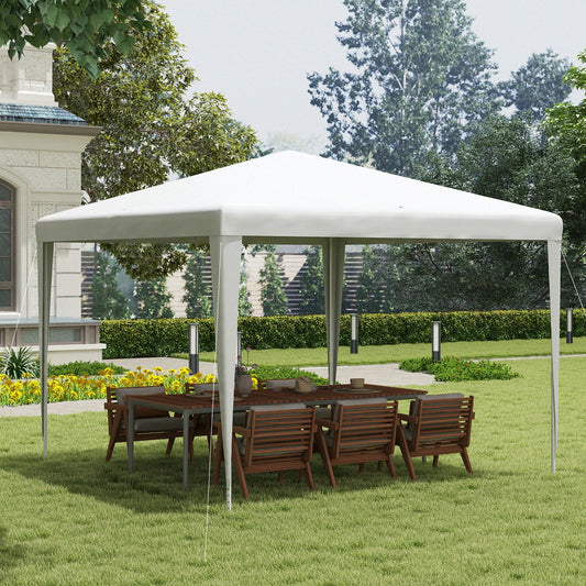 10x10ft Party Tent Portable Gazebo, Folding Garden Canopy Event Shelter Outdoor Sunshade White