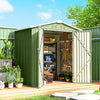 6.5' x 4' Outdoor Storage Shed, Metal Garden Shed with Lockable Double Doors, 4 Vents, Light Green