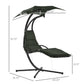 Outdoor Hammock Chair with Stand, Floating Chaise Lounge Chair with Soft Padded Cushion, Hanging Hammock Swing Reclining Seat with Canopy Umbrella, Charcoal Grey
