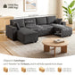 U-Shaped Modular Sectional Sofa with Double Chaises - Dark Grey