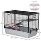 3-tier Hamster Cage, Guinea Pig Cage with Accessories Food Dish Water Bottle, Ramps, 31.5"x19"x 23", Grey