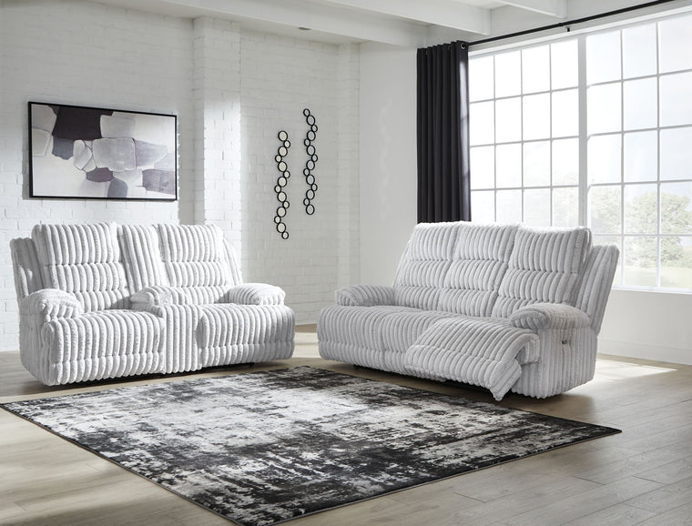 Rhines Falls - 2 Pc. - Power Reclining Sofa And Loveseat - Alloy