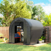 6' x 8' Outdoor Storage Shed, Heavy Duty Galvanized Steel Portable Shed for Bike, Motorcycle, Garden Tools, Black