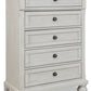 Robbinsdale - Antique White - Five Drawer Chest - Youth