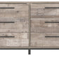 Neilsville - Whitewash - Six Drawer Dresser - Vinyl-Wrapped