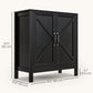 Sideboard Buffet with Barn Door and Shelves - Black Oak
