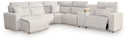 6 Pc. Power Reclining Sectional With LAF Press Back Power Chaise And Console