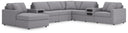 8 Pc. Sectional With Audio System And Laf Corner Chaise