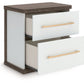 Kendanport - Two Drawer Night Stand - Brown / White