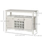 Buffet Bar Cabinet with 12-Bottle Wine Rack - White