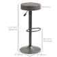 Modern Adjustable Bar Stools Set of 2, Swivel Barstool with Footrest, PU Leather Round Top for Kitchen, Dark Grey