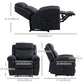 Microfiber Manual Recliner with Massage - Black