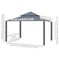 10' x 12' Double Roof Patio Gazebo Canopy, Outdoor Gazebo Shelter with Netting & Curtains, for Garden, Lawn and Deck