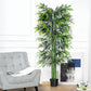 6FT Artificial Bamboo Tree Fake Decorative Plant with Nursery Pot for Indoor Décor