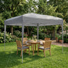 10 x 10ft Folding Pop Up Tent Outdoor Gazebo Canopy with Carrying Bag, Grey