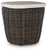 Kimora - Square End Table - Beige / Dark Brown