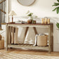 52" Console Table, Farmhouse Narrow Entryway Table with Storage Shelf, Rustic Sofa Table with Anti-tipper for Living Room and Hallway, Oak
