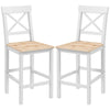 Solid Wood Counter Height Bar Stools Set of 2 - Natural