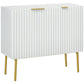 Sideboard Buffet Cabinet with Gold Legs - White