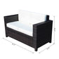 2 Seat Patio Loveseat Deluxe Wicker Sofa Chair Outdoor Rattan Furniture Couch All Weather with Cushion for Balcony, Deck, Garden and Poolside, Cream White