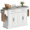 Rolling Kitchen Island with Stainless Steel Top