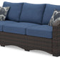 Windglow - Blue / Brown - Sofa With Cushion