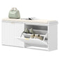 Entryway Shoe Storage Bench with Flip-Drawers - White
