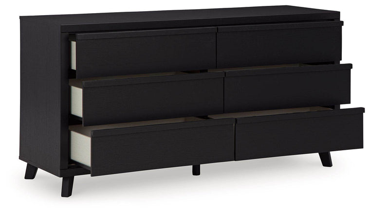 Danziar - Black - Six Drawer Dresser - Forward Furniture