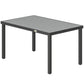 Rectangular Patio Table for 6, Outdoor Dining Table with Wood-Plastic Composite Top and Steel Frame for Garden, Grey