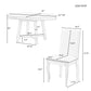 Farmhouse Dining Set with Upholstered High-Back Chairs, Sturdy Side Chair Set for Living Room, 58" L x 42" W x 30" H, Beige+Off White+Walnut