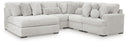 5 Pc. Sectional With Armless Chaise And RAF Corner Chair