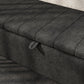 40" Ottoman with Storage, Linen Upholstered Storage Ottoman Bench with Steel Legs for Living Room, Bedroom Black