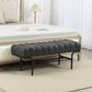 Bedroom Bench PU Leather End of Bed Bench with Cylindrical Seat and Metal Legs for Bedroom Living Room Hallway Black