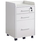 3 Drawer File Cabinet with Lock and Edged Top, Lockable Filing Cabinet on Wheels for Letter and A4 Size, White