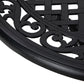 35.5" Round Outdoor Dining Table for 2-4, Cast Aluminum Garden Patio Table with 2" Umbrella Hole, Grid Top, Black