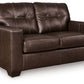 Santorine - Dark Brown - Loveseat - Leather Match