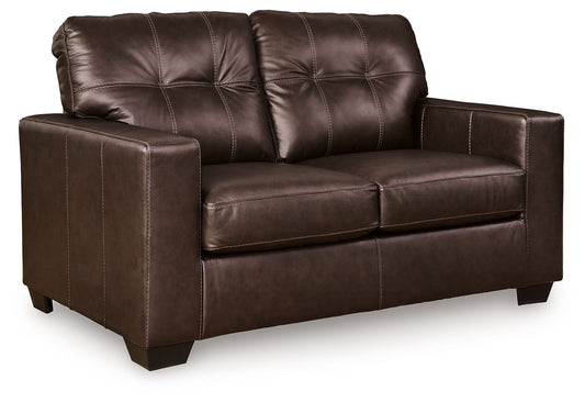 Santorine - Dark Brown - Loveseat - Leather Match