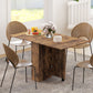 Extendable Dining Table, Collapsible Folding Table w/ 2-tier Shelves and Rolling Casters, Rustic Brown